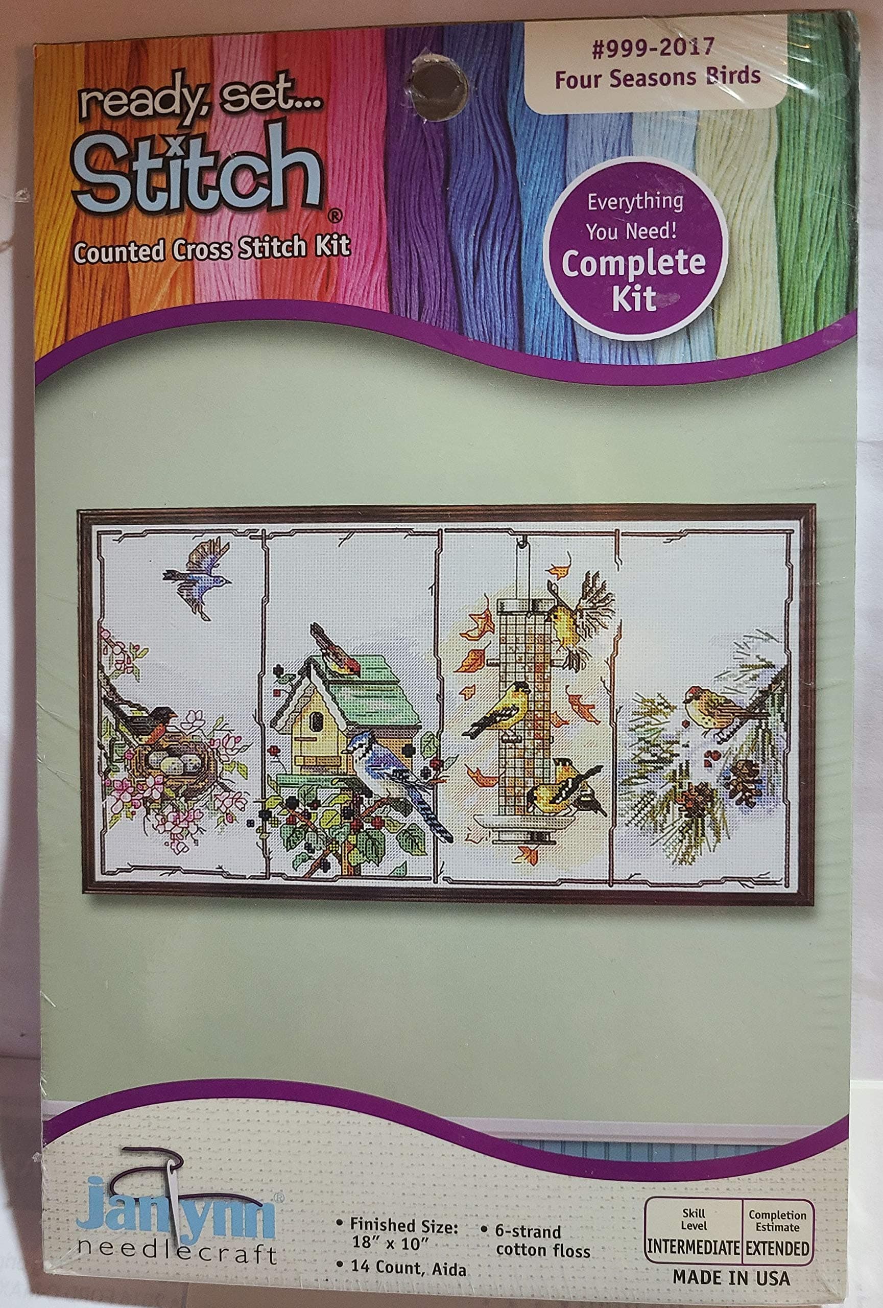 Four Seasons Birds Counted Cross Stitch Kit