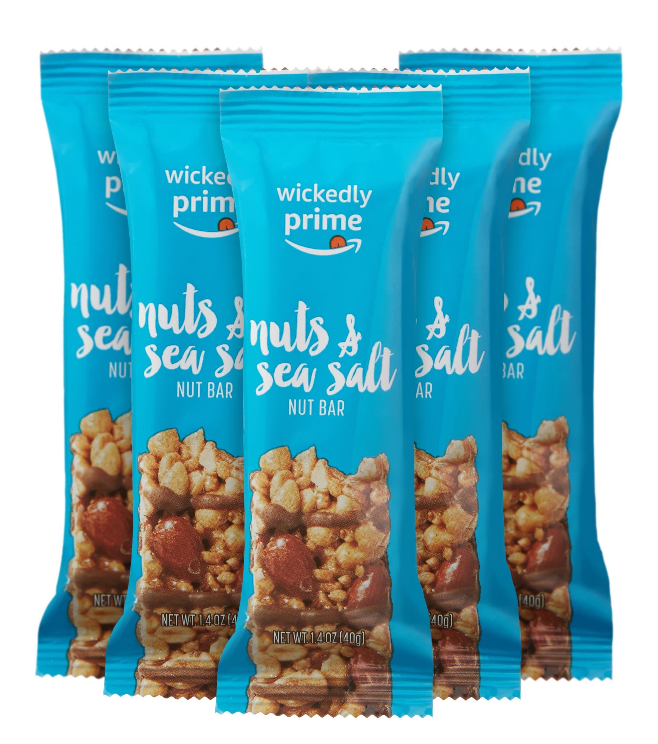Wickedly Prime Nut Bar, Nuts & Sea Salt, Gluten Free, 1.4 Ounce (Pack of 5)