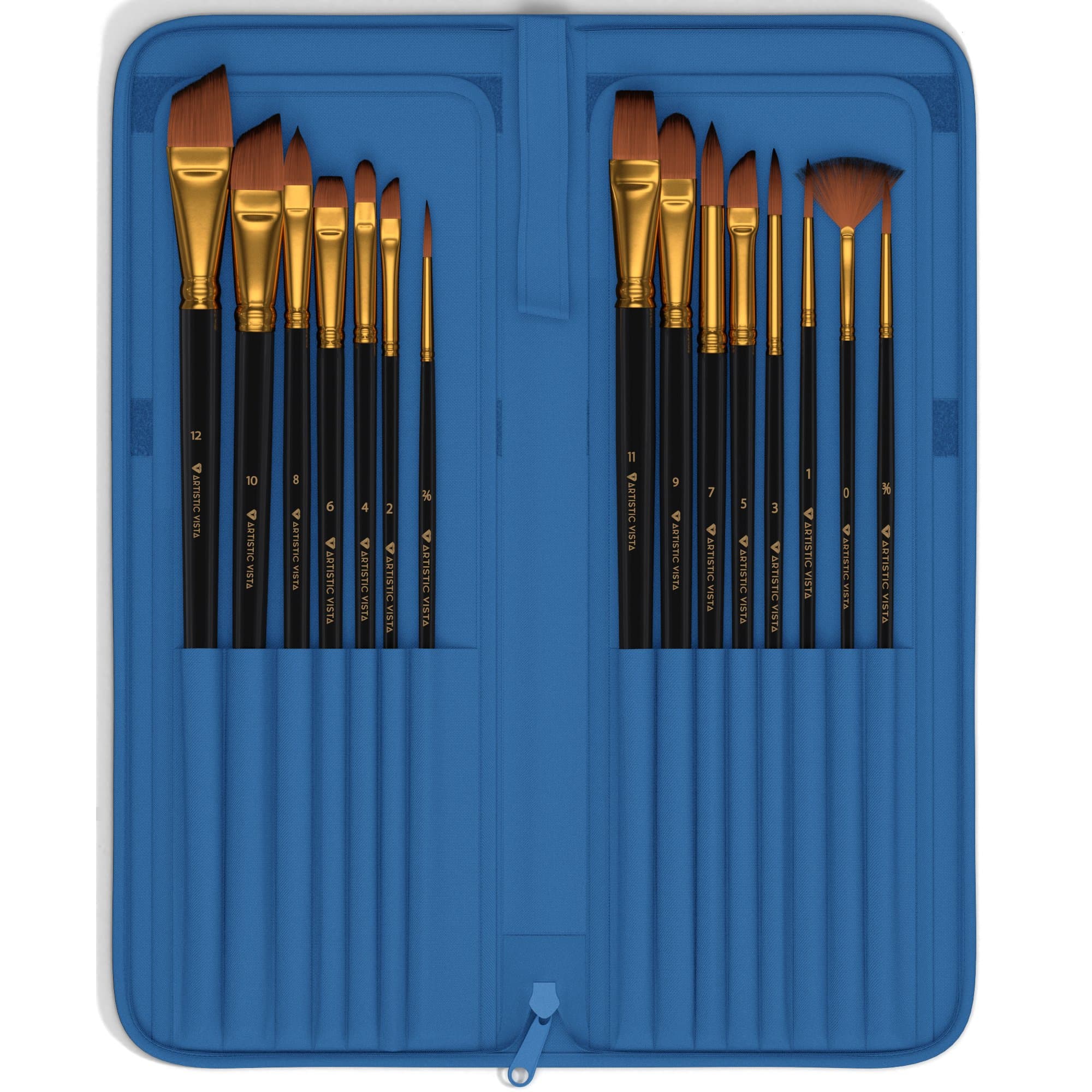 Paint Brushes | Complete 15 Piece set. Perfect for Acrylic, Watercolor, Gouache, Oil, & Face painting.