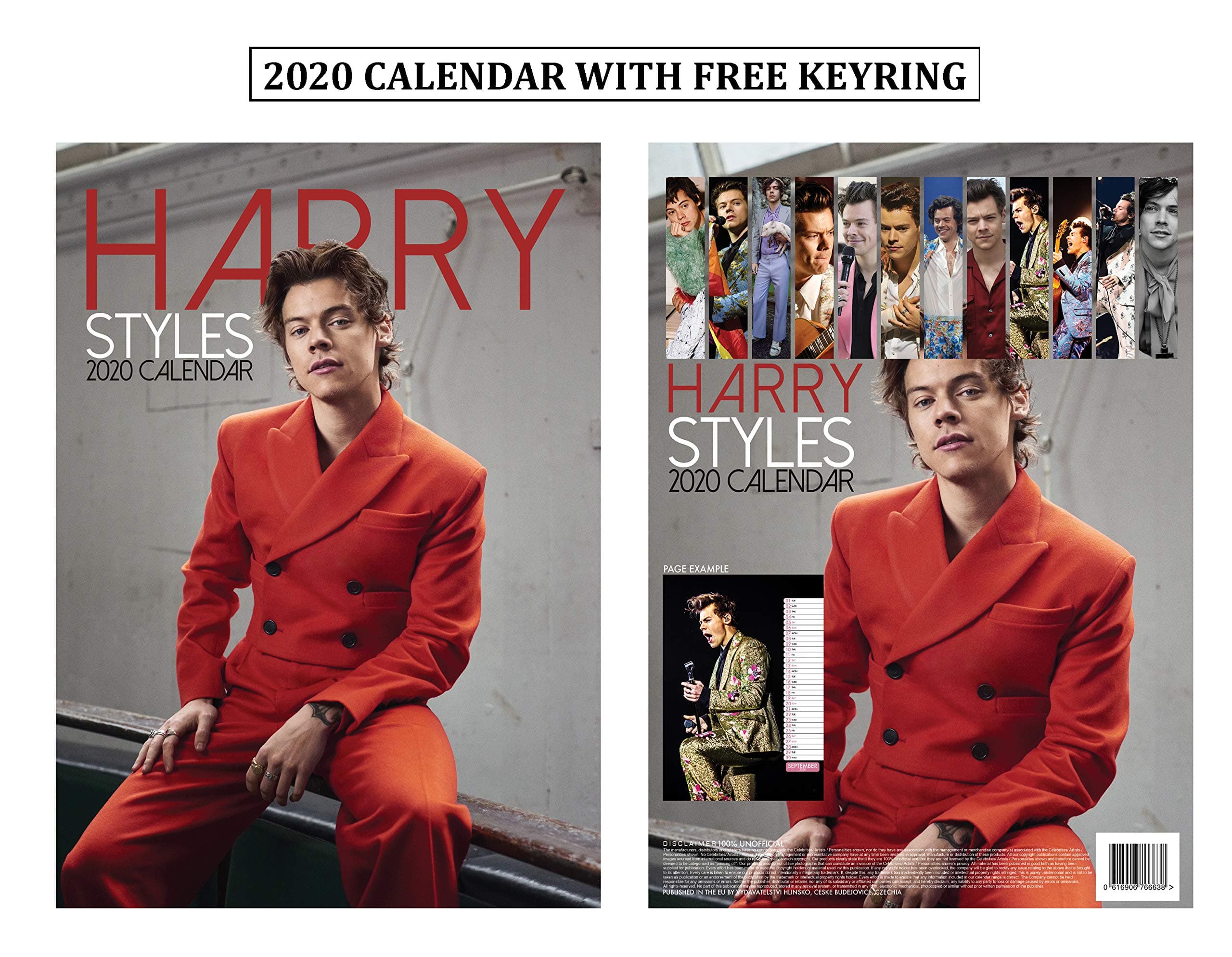 Harry Styles Unofficial Calendar 2020 + Harry Styles Keychain
