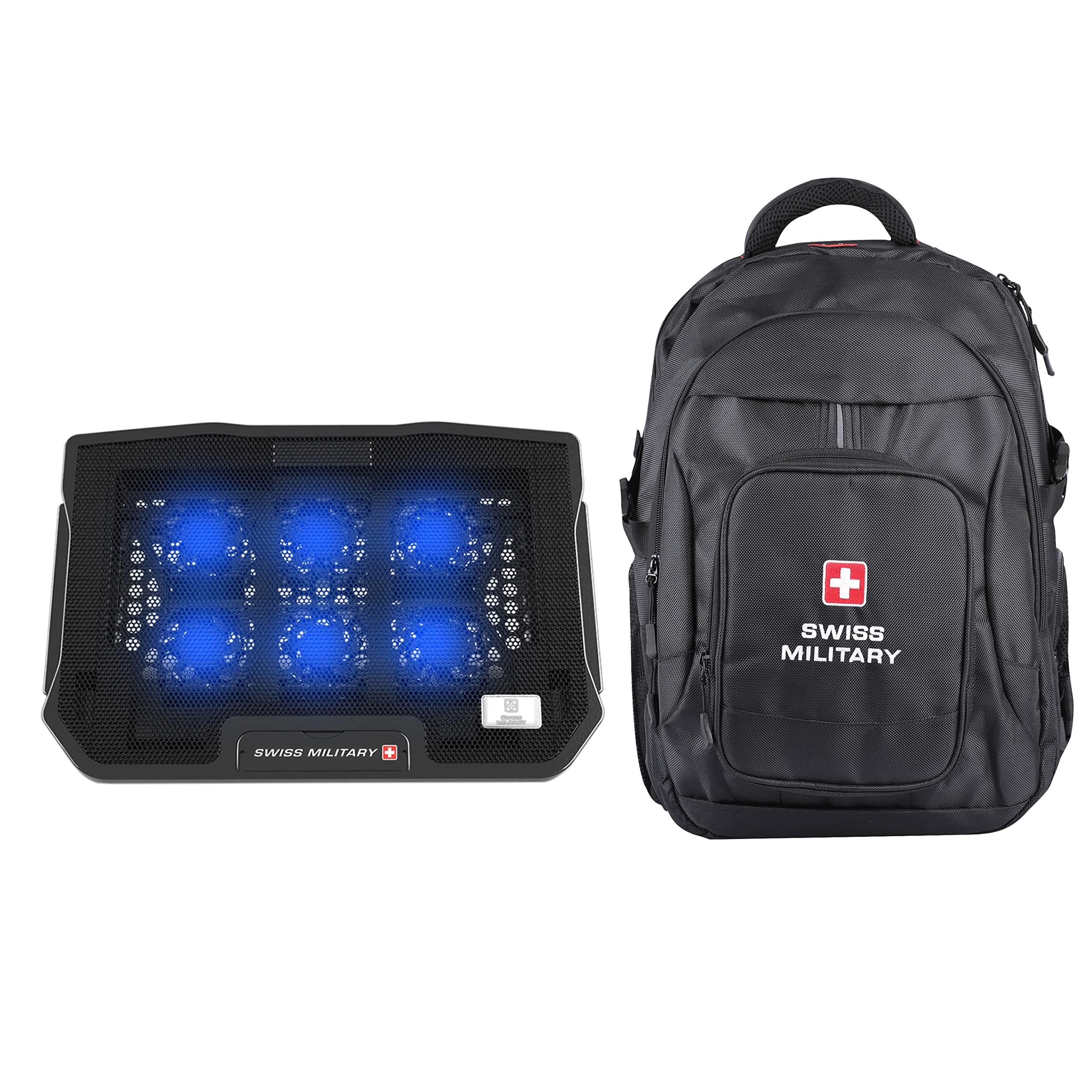 SWISS MILITARYCombo Pack of Laptop Cooling Flexi Stand and Laptop Backpack