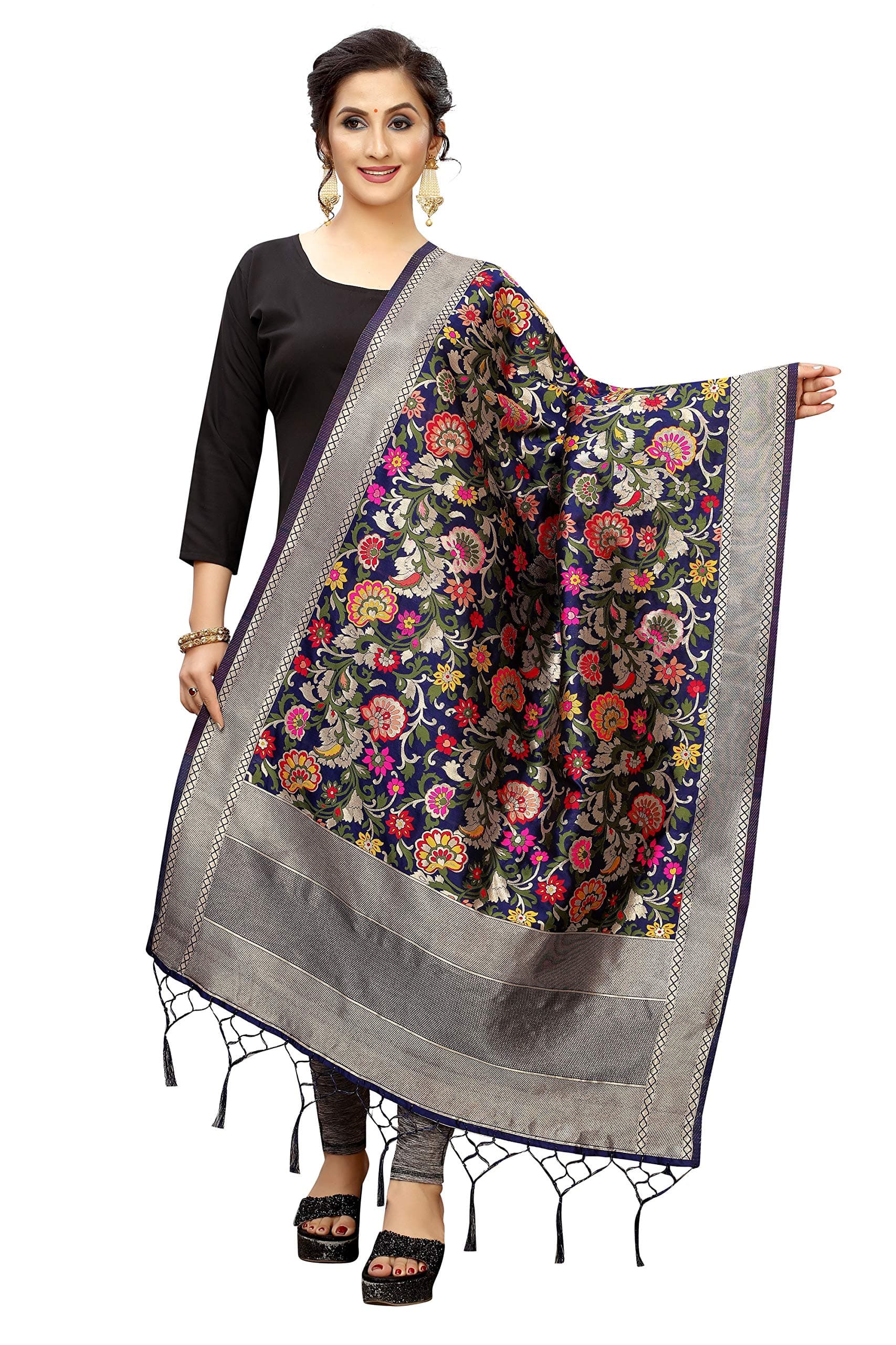 Jenny Designer Women's Printed Banarasi Silk Dupatta