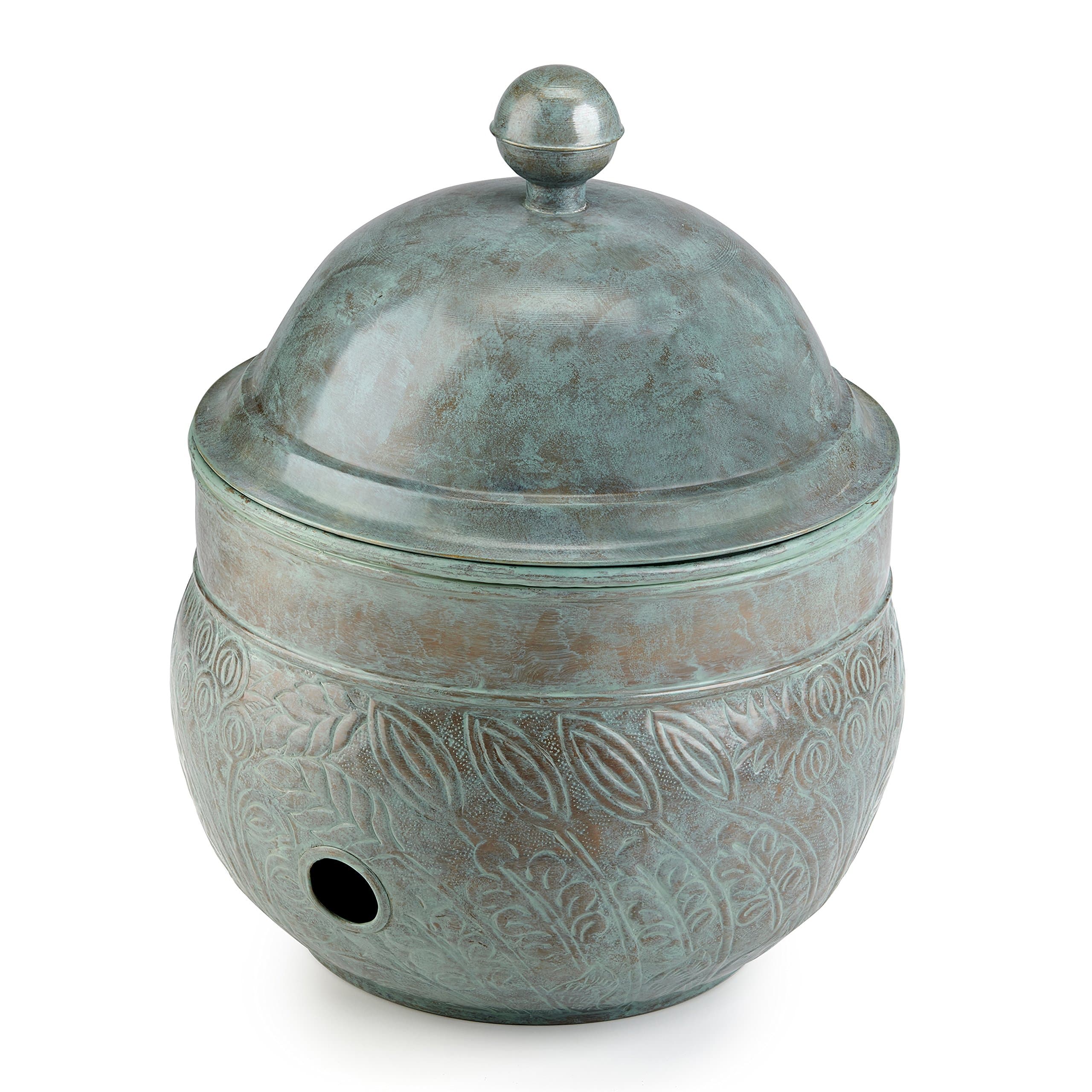 Blue Verde Brass Key West Hose Pot with Lid