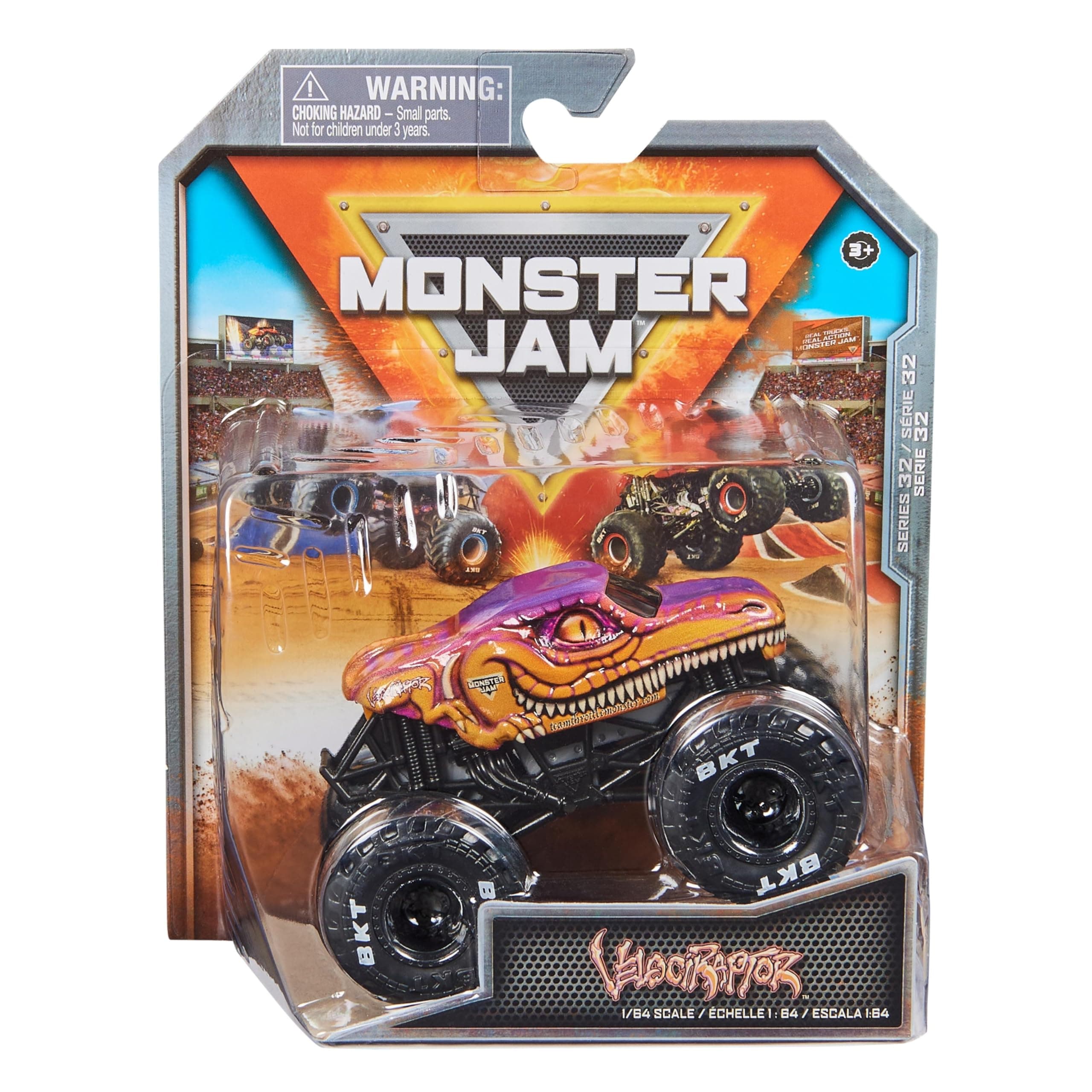 Monster Jam 2023 Spin Master 1:64 Diecast Truck Series 32 Arena Favorites Velociraptor