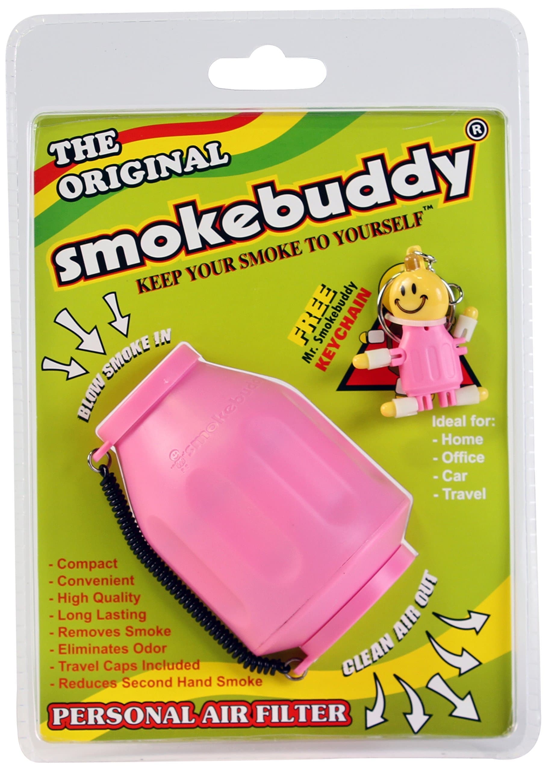 (スモークバディ) smokebuddy 煙 匂い 消臭フィルター オリジナルサイズ ピンク キャラクター キーチェーン付