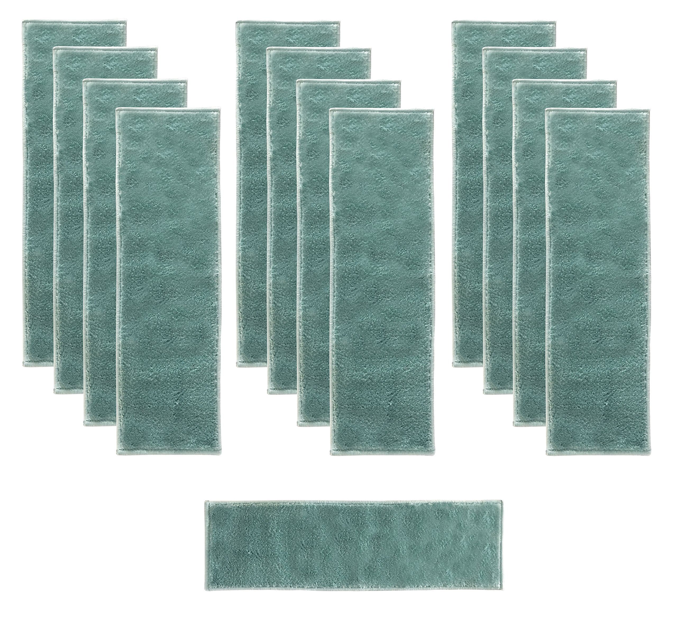 Sultansville Trellisville Collection Solid Design Vibrant and Soft Stair Treads, Teal, Pack of 13