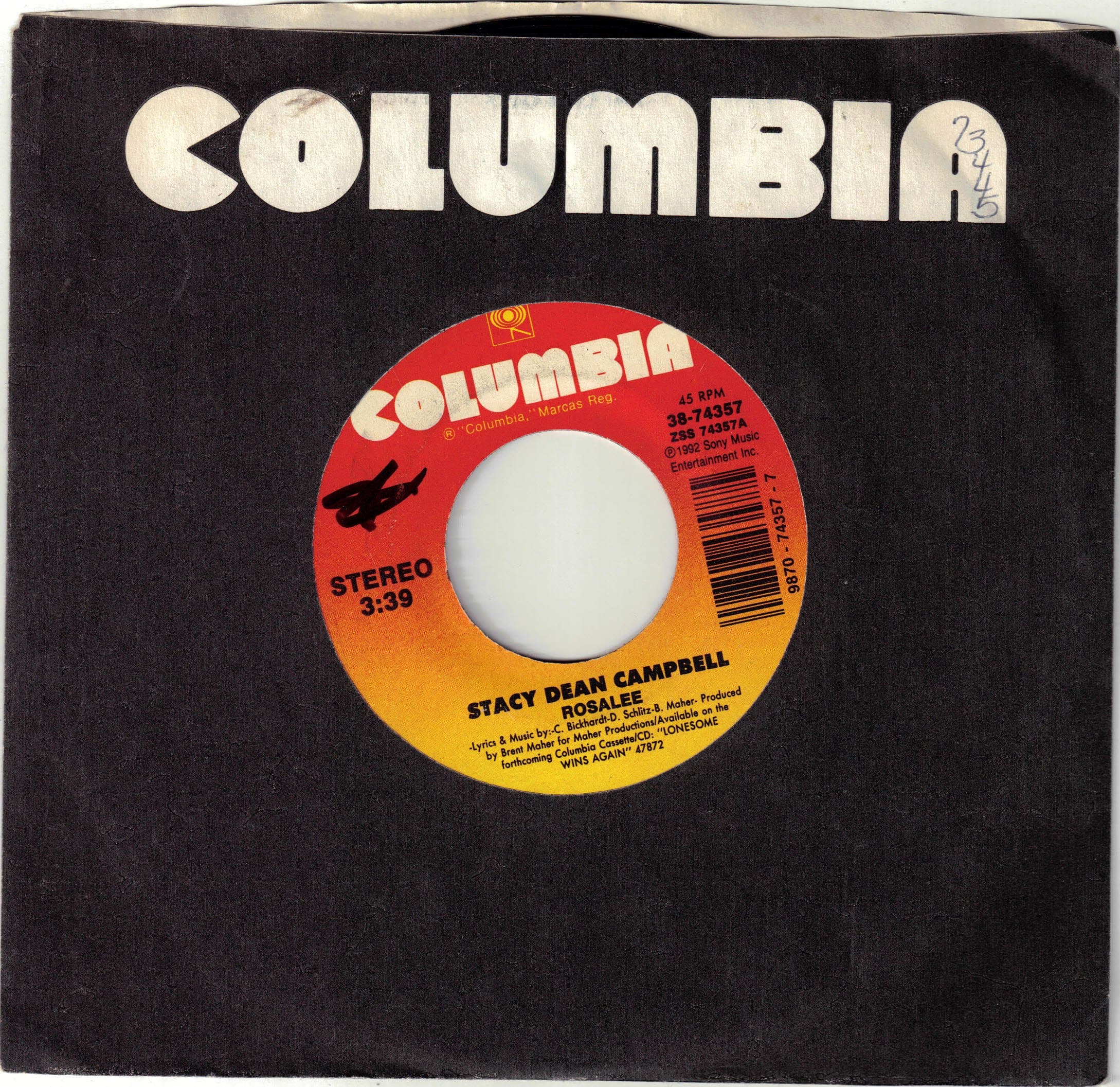 CAMPBELL, Stacy Dean / Rosalee / 45rpm record