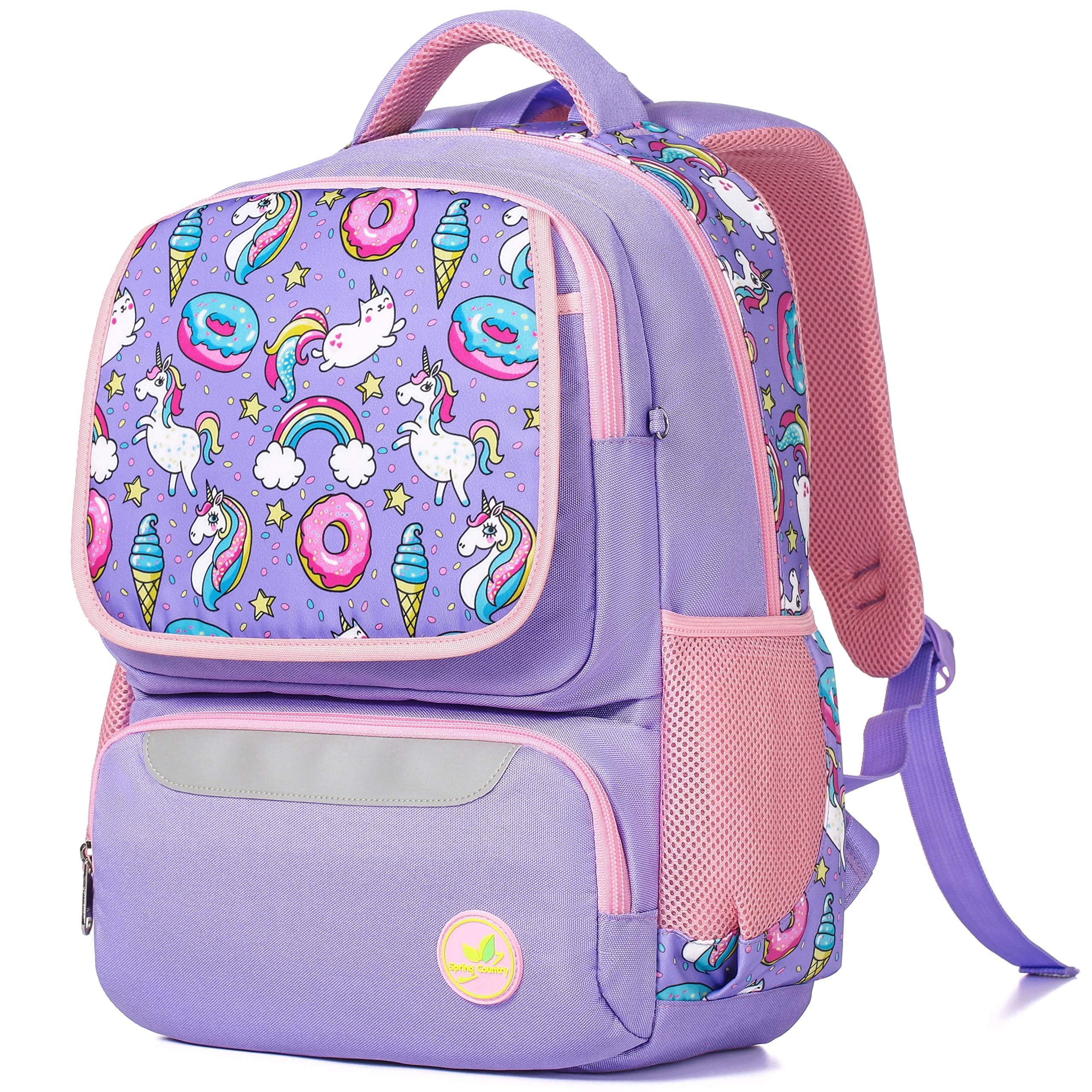 Girls Backpack for School, Children Casual Daypack Book Bag Rucksack (Unicorn Kitty), multi - L