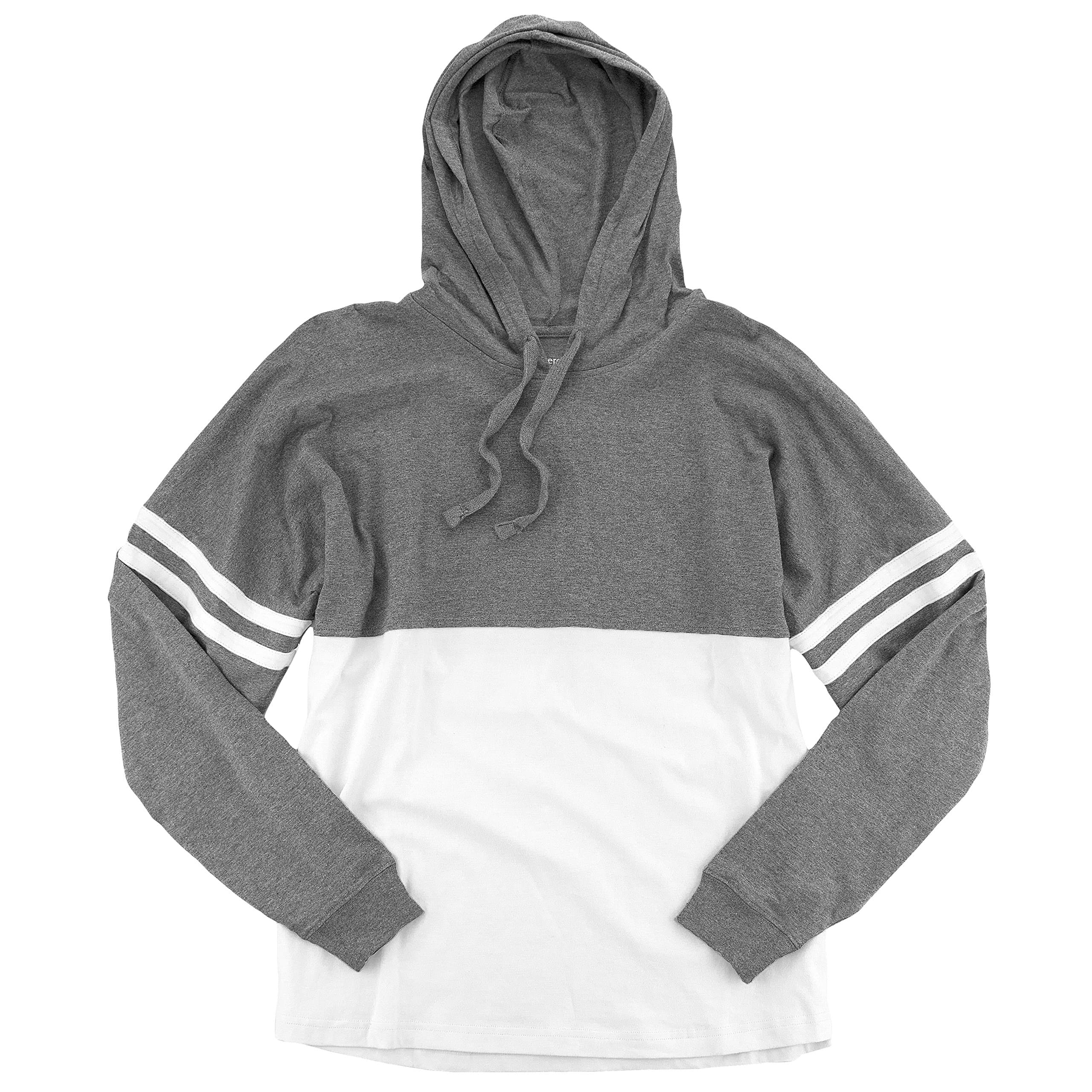 HTC Set: Hooded Pom Pom Jersey Spirit Top Sweatshirt & HTC Care Guide, White-XS