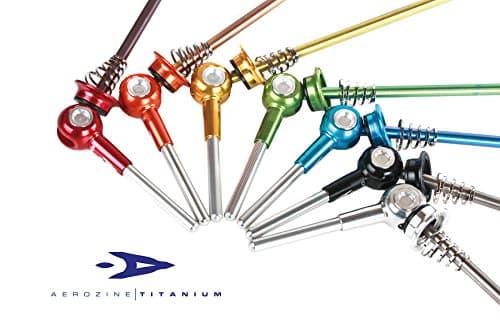 Aerozine XQ1.0 Mountain MTB Bicycle Bike Ultralight Titanium Axle Wheel Hub Front and Rear Quick Release QR Skewer Set (Silver)