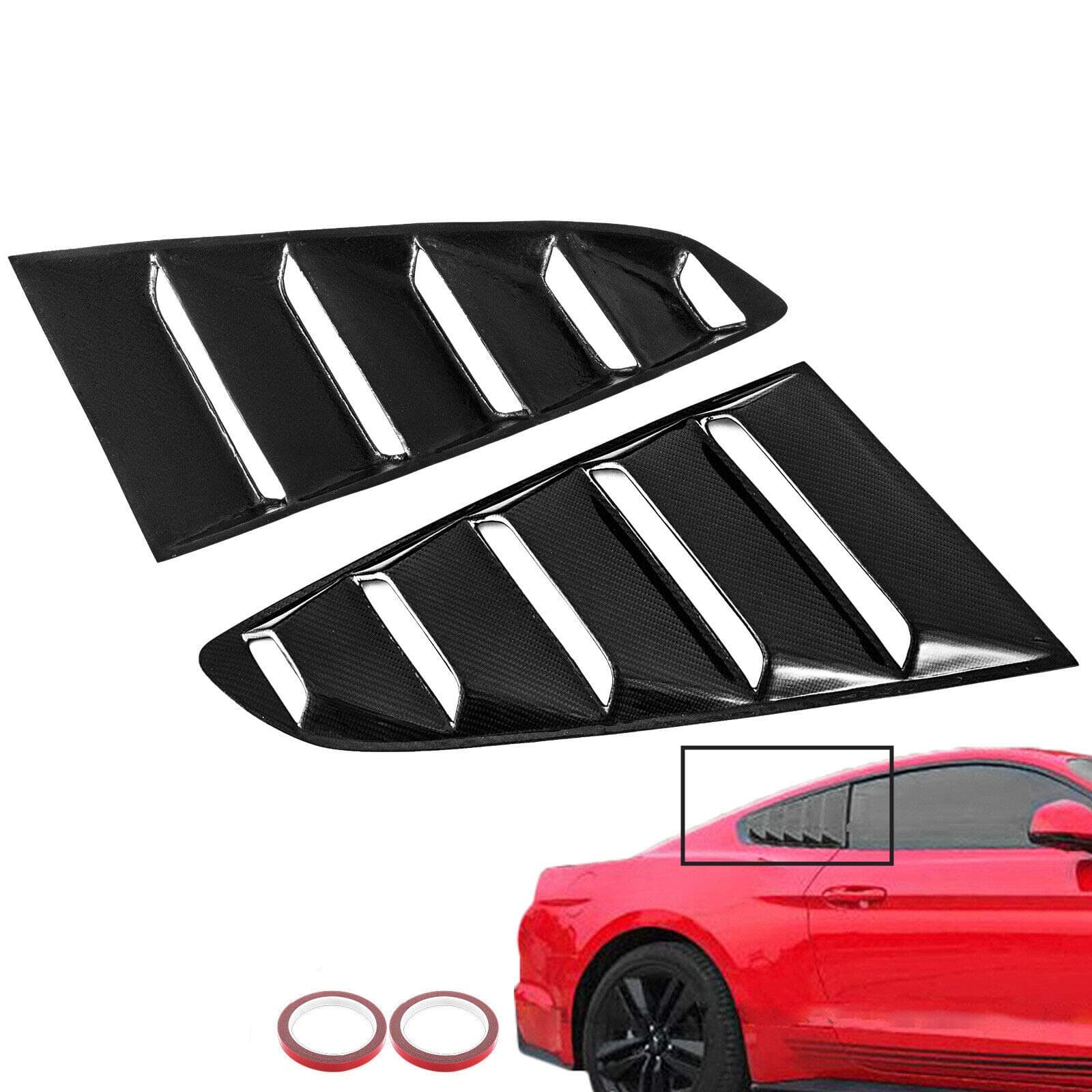 Bestauto Carbon Fiber Side Window Side Window Fender Louvers Shield Fit for Ford Mustang 2015-2018 GT Quarter Scoop Louver Cover