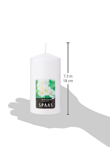 Spaas Scented Cylinder Pillar Candle 80/150 mm, ± 65 Hours, Spiritual Jasmine