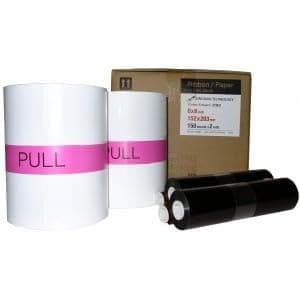 SINFONIA CS2 5X7" PRINT MEDIA (340 PRINTS). Paper & Ribbon kit. For use with Sinfonia Color Stream CS2 printer. With FREE SAMPLES of our best selling photo folders (Eventprinters brand).