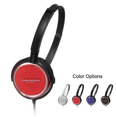 Audio-Technica ATH-FC700A Portable Headphones with 40mm Neodymium Drivers, Red