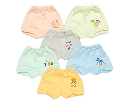 Baby Boys and Baby Girls 100% Organic Cotton Underwear/Rompers/Briefs/Panty-Multicolor(Pack of 4,6,8)