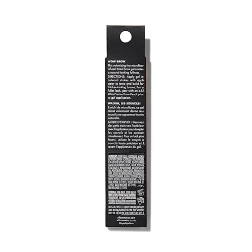 e.l.f., Wow Brow Gel, Volumizing, Buildable, Wax-Gel Hybrid, Creates Full, Voluminous-Looking Brows, Locks Brow Hairs In Place, Taupe, Fiber-Infused, 0.12 Oz