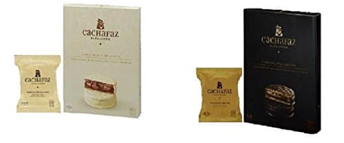 Alfajores Cachafaz: 1 Caja de Chocolate blanco x 6 un. Y 1 caja de Chocolate negro x 6 un.