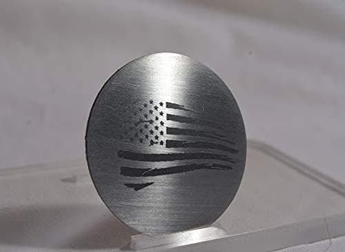 American Car Craft Dial Shifter Trim Plates Etched Brushed Stainless (Tattered Flag)