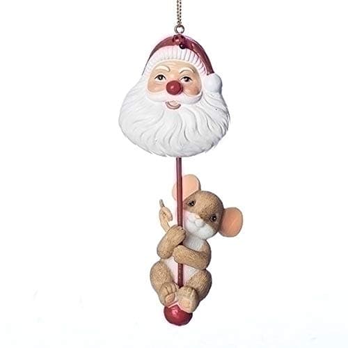 Charming Tails Mouse with Santa Head 2018 Dated Ornament