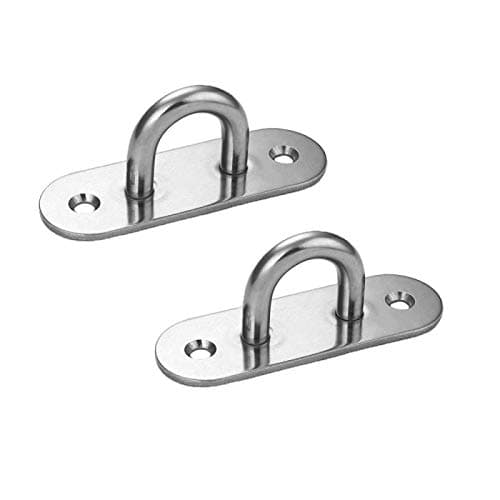2PCS Stainless Steel Heavy Duty Wall and Ceiling Mount Anchor Bracket Hook, Yoga Suspension Straps , Swing Chair and Hammocks Suspension, Shade Sail Hardware