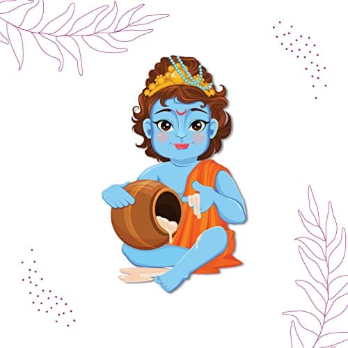 Bhai Please Lord Krishna Wooden Fridge Magnet (Pack of 1) Hindu God, Spiritual, Divine, Devotional Gift and Decorations