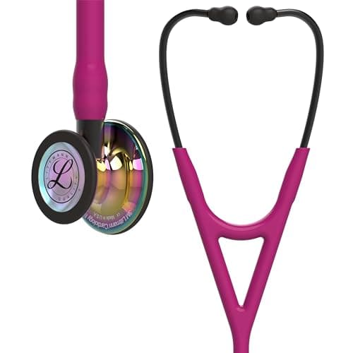 3M Littmann Cardiology IV Diagnostic Stethoscope, High Polish Rainbow-Finish Chestpiece, Raspberry Tube, Smoke Stem and Smoke Headset, 27 inch, 6241