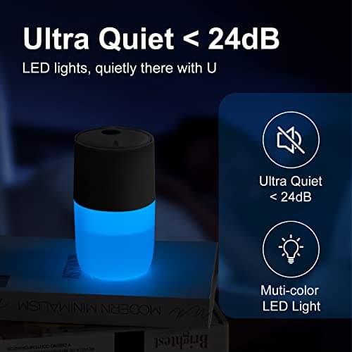 Ankrs Humidifiers for Bedroom, 360ml Jellyfish Elf Cool Mist Humidifier with 2 Mist Modes, Mood Lights & Waterless Auto Off, Top Filling &Super Quiet USB Mini Humidifier for Home Office Car & Travel