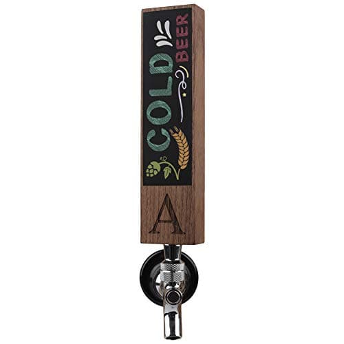 Monogrammed N ChalkboardBeer Tap Handle for Home Bar(from Alphabet 26 A-Z) Perfect For Brewery, Laser Engraved Beer Tap Handles, Beer Brew Gift, 8 Inch Tall Walnut Wood