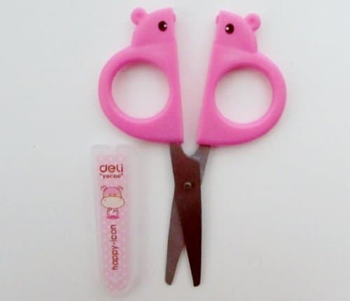 Adorable Hippo Scissors with Plastic Sleeve- Pink