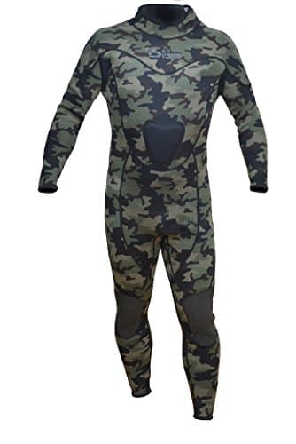 Sea Sports Wetsuit Spearfishing Camouflage Green Camo 3mm Back Zip Jumpsuit Fullsuit