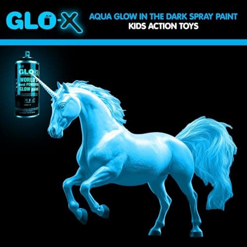 Blue Glow In The Dark Spray Paint (10.6 oz) Clear Spray Paint That Glows Neon Blue In The Dark- Light & Sun Activated - Acrylic