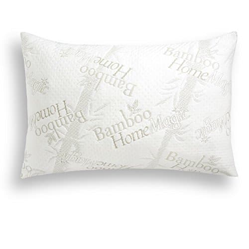 Premium Bamboo Shredded Memory Foam Pillow With Zippered Super Soft Removable Cover - CoolVent Breathable Hypoallergenic Fabric - Pillow Will Never Go Flat. Made In USA (King Size)