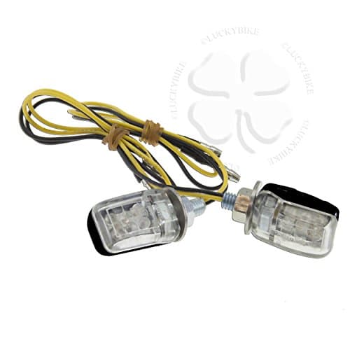 Micro Stalk LED Signal Universal Light Motorcycle Stem Clear Black Blinker