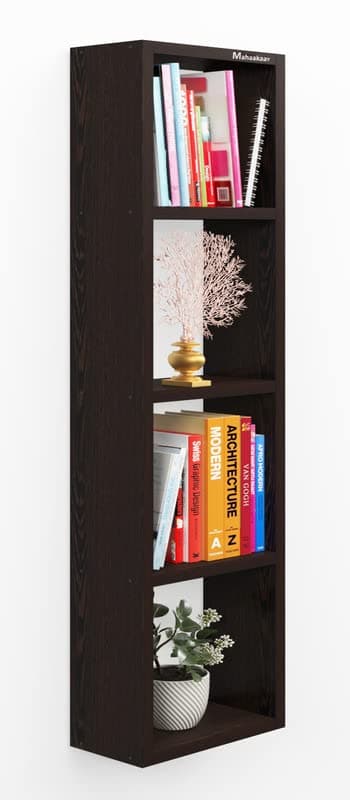 Sumwud Royal Free Standing Wall Mounted with Fastners Bookcase Book Shelf Display Rack Wenge (Engineered Wood)