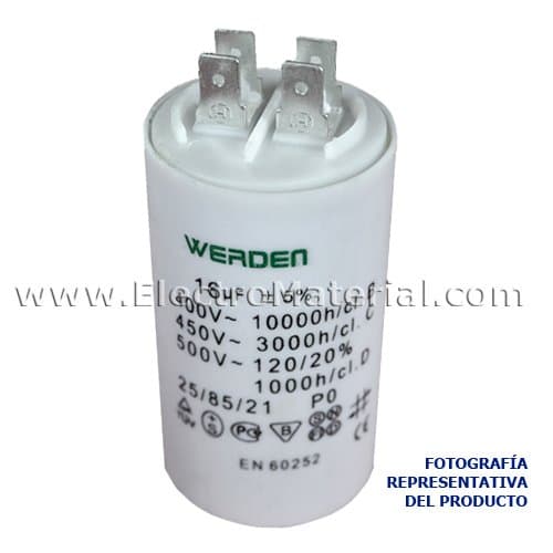 werden – Condenser/Capacitor for Lighting 16 UF microfaradios 250 V