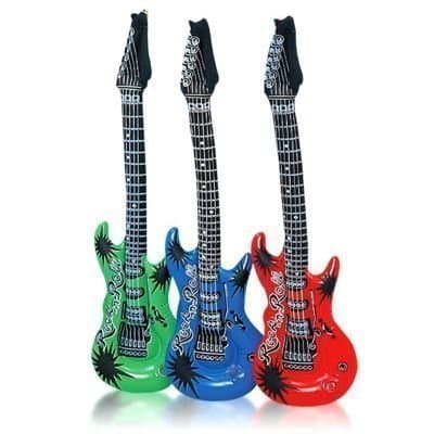 Inflatable Guitars - 40" Multi-Color, 12 Pack