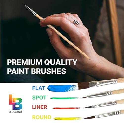 Ledgebay DIY Paint by Numbers Kit for Adults Framed Canvas: Beginner to Advanced Paint by Numbers Kit, Kits Include Acrylic Paint Set Brushes Tabletop Easel (Moonlight Bay 12" x 16" Framed)