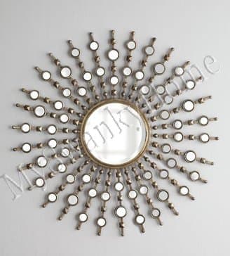 Extra Large Sunburst Starburst Silver Wall Mirror Oversize