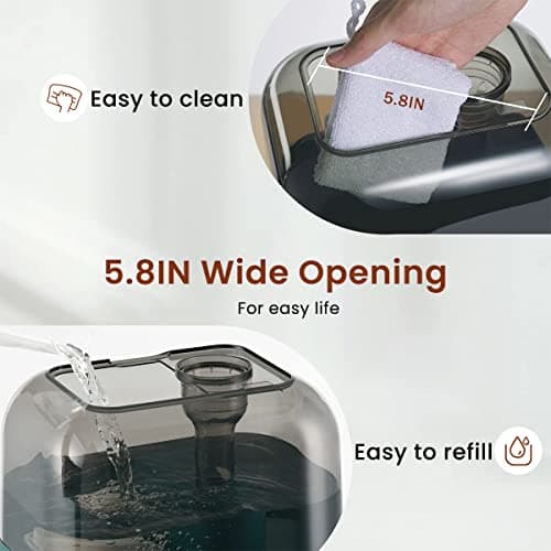 Bear® 5L Humidifier for Room Moisture Essential Oil Allow 28dB Silent Humidifier for Plants Household Top Filling Ultrasonic Cool Mist with 360° Steam Nozzle & Stepless Mist Adjust