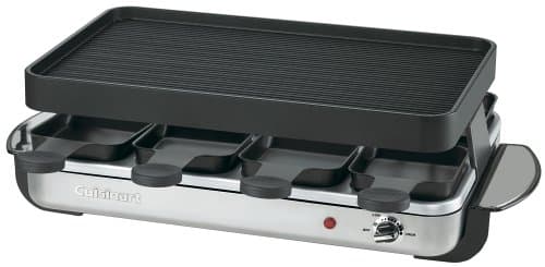 Cuisinart CR-8 Raclette 8-Person Tabletop Grill, Black and Stainless