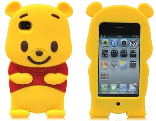 Disney Winnie The Pooh Bear soft silicone Case Cover fit for Apple iPhone 4/4S/4G - Yellow