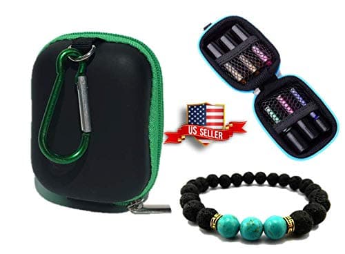 Essential oil travel case small bag with diffuser lava rock bead bracelet holds 6 5 ml bottles