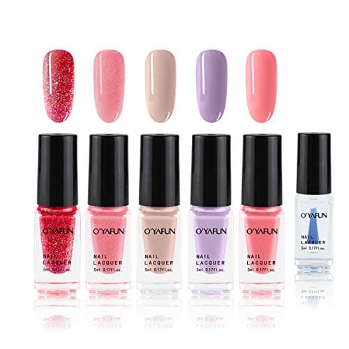 Fercaish New Non Toxic Nail Polish Set Easy Peel Off & Quick Dry Organic Water Based Eco Friendly Nail Polish for Kids Teens (6 Bottles)