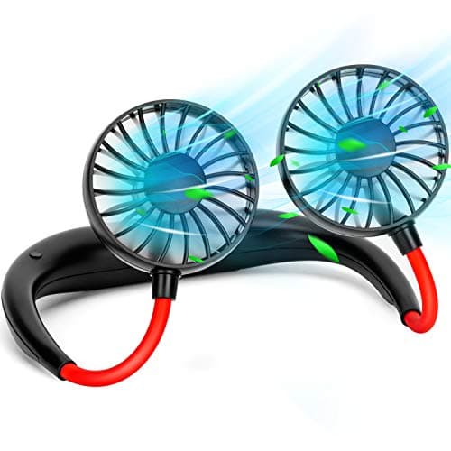 Portable Hanging Neck Sports Fan,Hand Free Neck Fan Hands Free Personal Wearable Fan-USB Rechargeable Headphone Neckband Fan,Neckband Fan with 360,3 Adjustable Speeds,2000mAh
