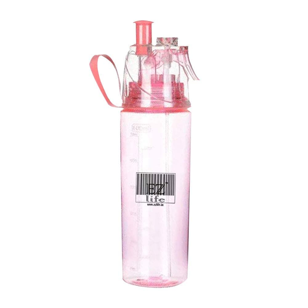 EZ Life Sports Spray Some - Drink Water Bottle - Pink - 600ml - Tritan - Markers for Kids, School Boys, Girls - Pack of 1