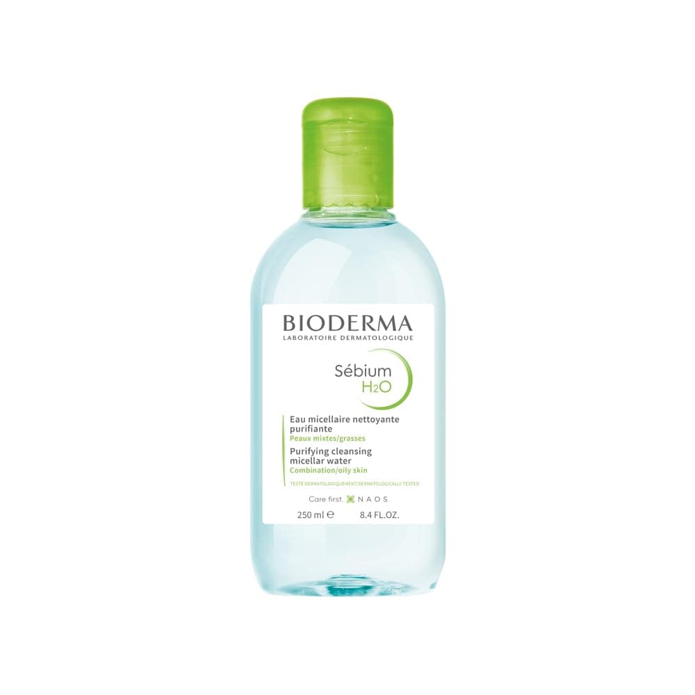 Bioderma Sebium H2O Purifying Micellar Cleansing Water and Makeup Removing Solution with Zinc Gluconate & Copper Sulphate For Combination to Oily Skin 250 ml