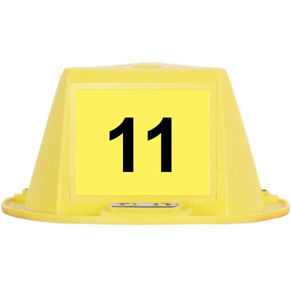 Magnetic Roof Toppers - Magnetic Car Top Hats - Set of 10 - Yellow - Numbered 11 Thru 20