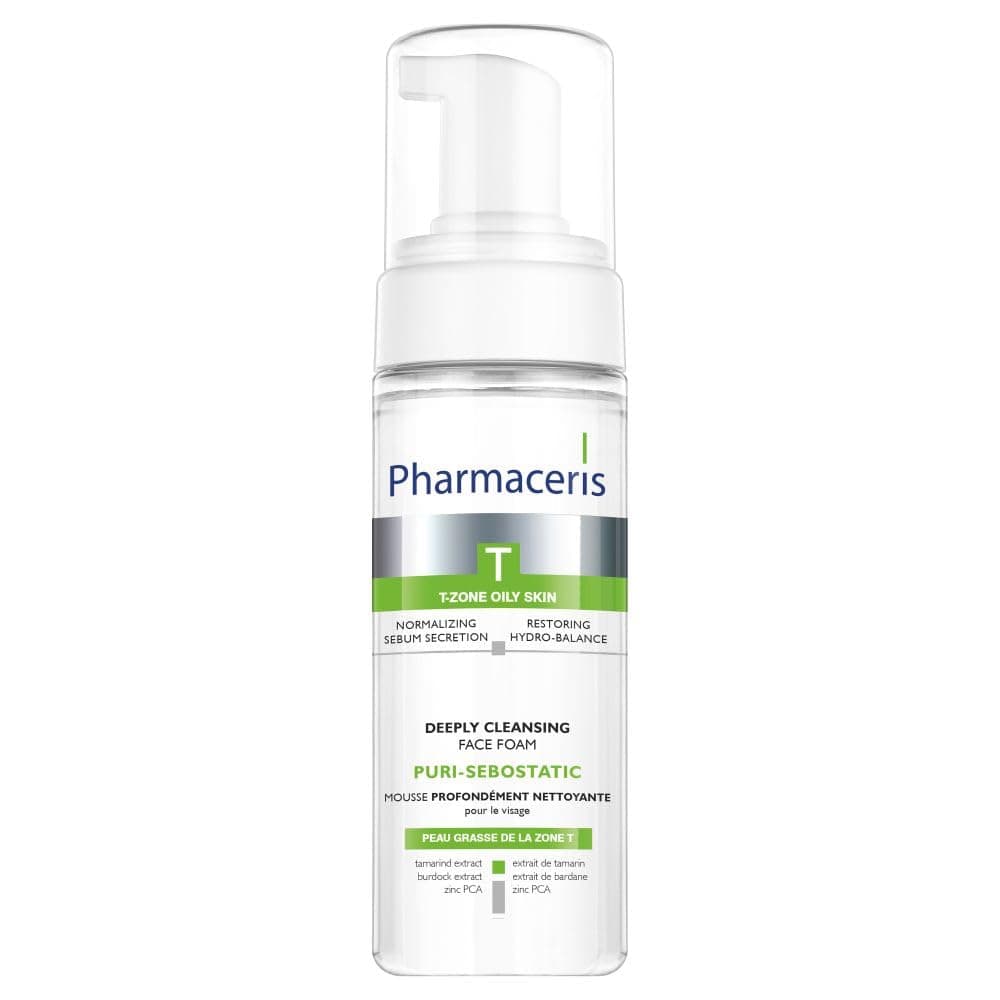 T-Zone Puri‑Sebostatic Deeply Cleansing Face Foam, 150 Ml – Soap‑Free Foam With Tamarind Extract, Burdock, Zinc Pca And Mango Wax For Oily, Acne‑Prone Skin