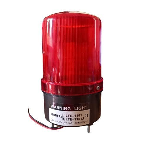 KAMCON AC 110 and 220V LED Light Industrial Tower Buzzer Siren (Red, 2)
