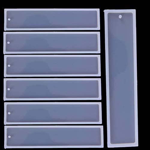 Eshylala 8 Pack 5.5Inch Bookmark Mold Rectangle Silicone DIY Making Epoxy Resin Jewelry DIY Craft Mould